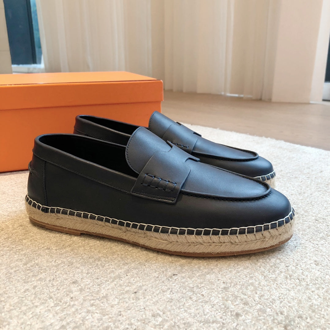 Hm Trip Espadrille Dark Blue Calfskin