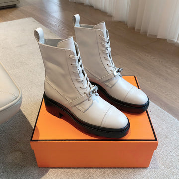 Hm Funk Ankle Boot Grey Calfskin