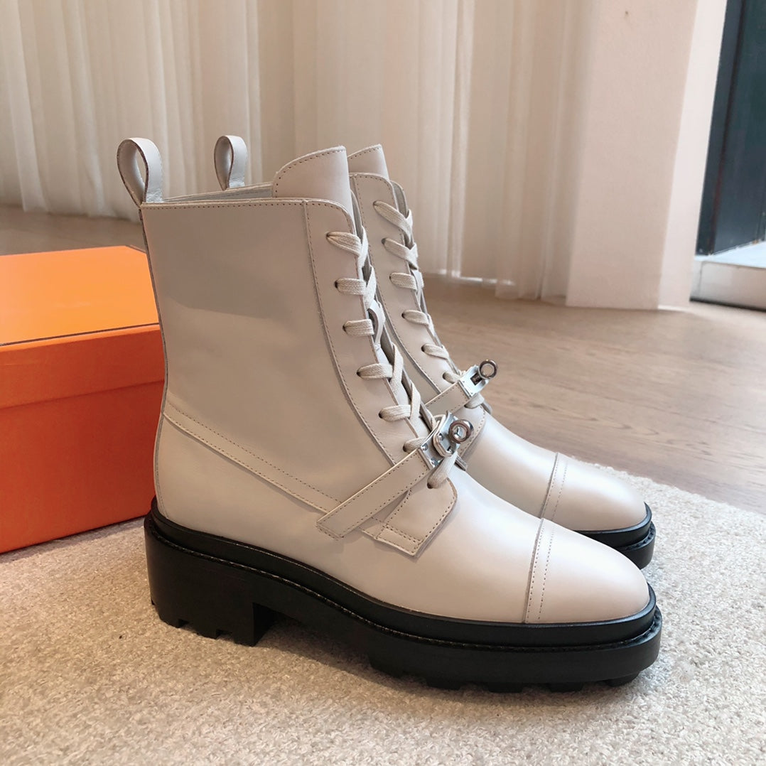 Hm Funk Ankle Boot Grey Calfskin