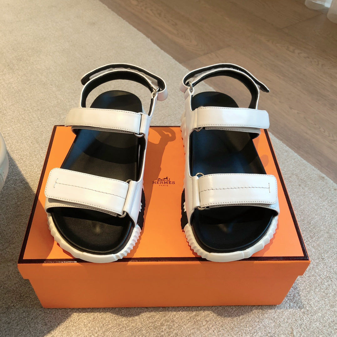 Hm Junior Sandal White Mix Black Lambskin 970903