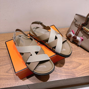 Hm 25 Heracles Sandal Nude Calfskin Light Pink Canvas