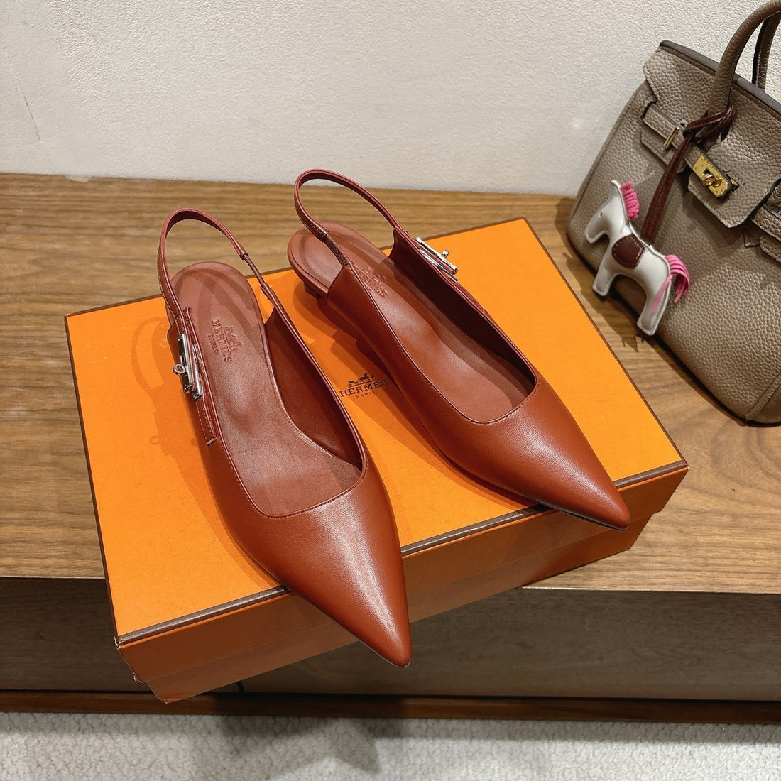 Hm Lover Pump 40MM Brown Calfskin 429020