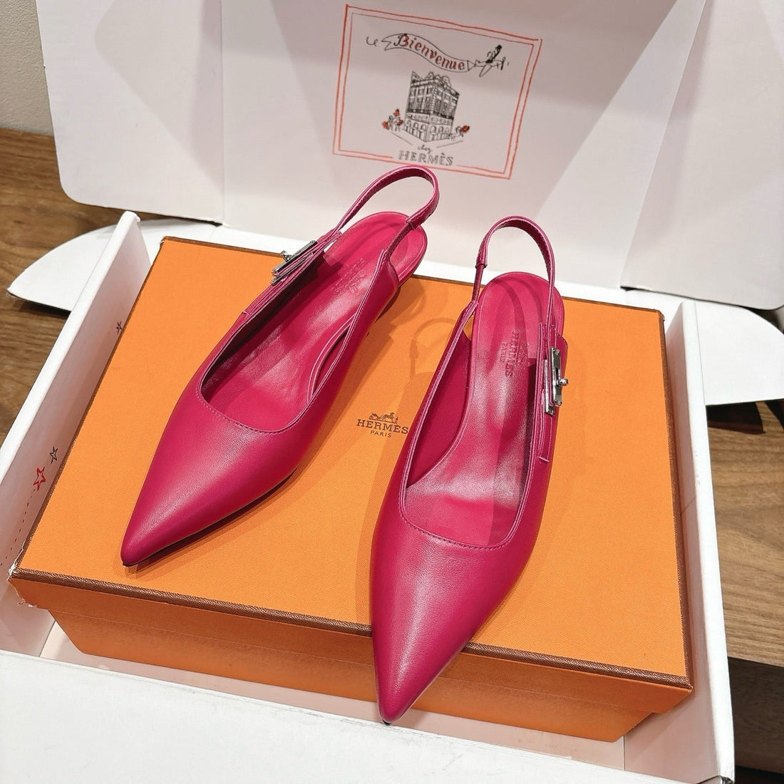 Hm Lover Pump 40MM Rose Framboise Calfskin 429021