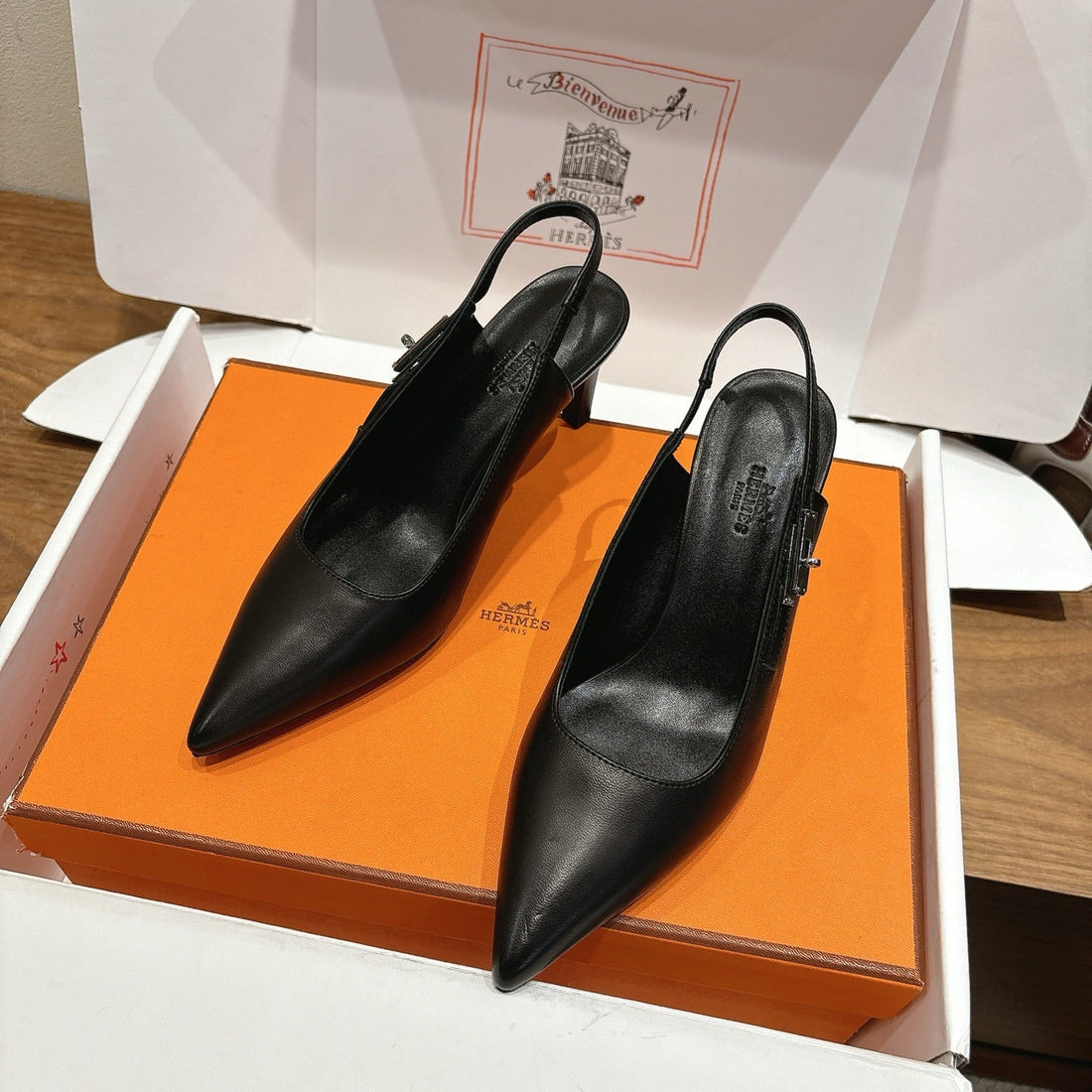 Hm Lover Pump 80MM Black Calfskin 429025