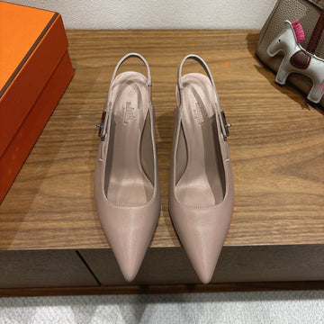 Hm Lover Pump 80MM Beige Galet Calfskin 429026