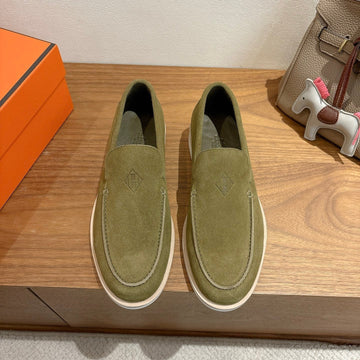 Hm Impact Loafers Olive Green Suede 526169