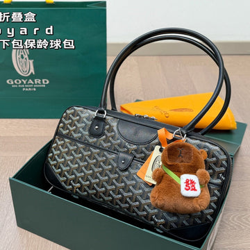 Saint Martin Bag 34 In Black Goyardine Canvas And Calfskin