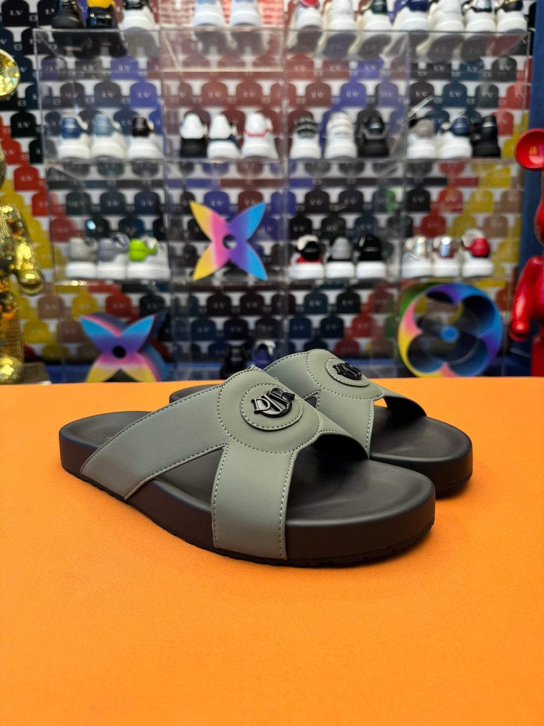 CD Circle Slipper Sage Color Calfskin