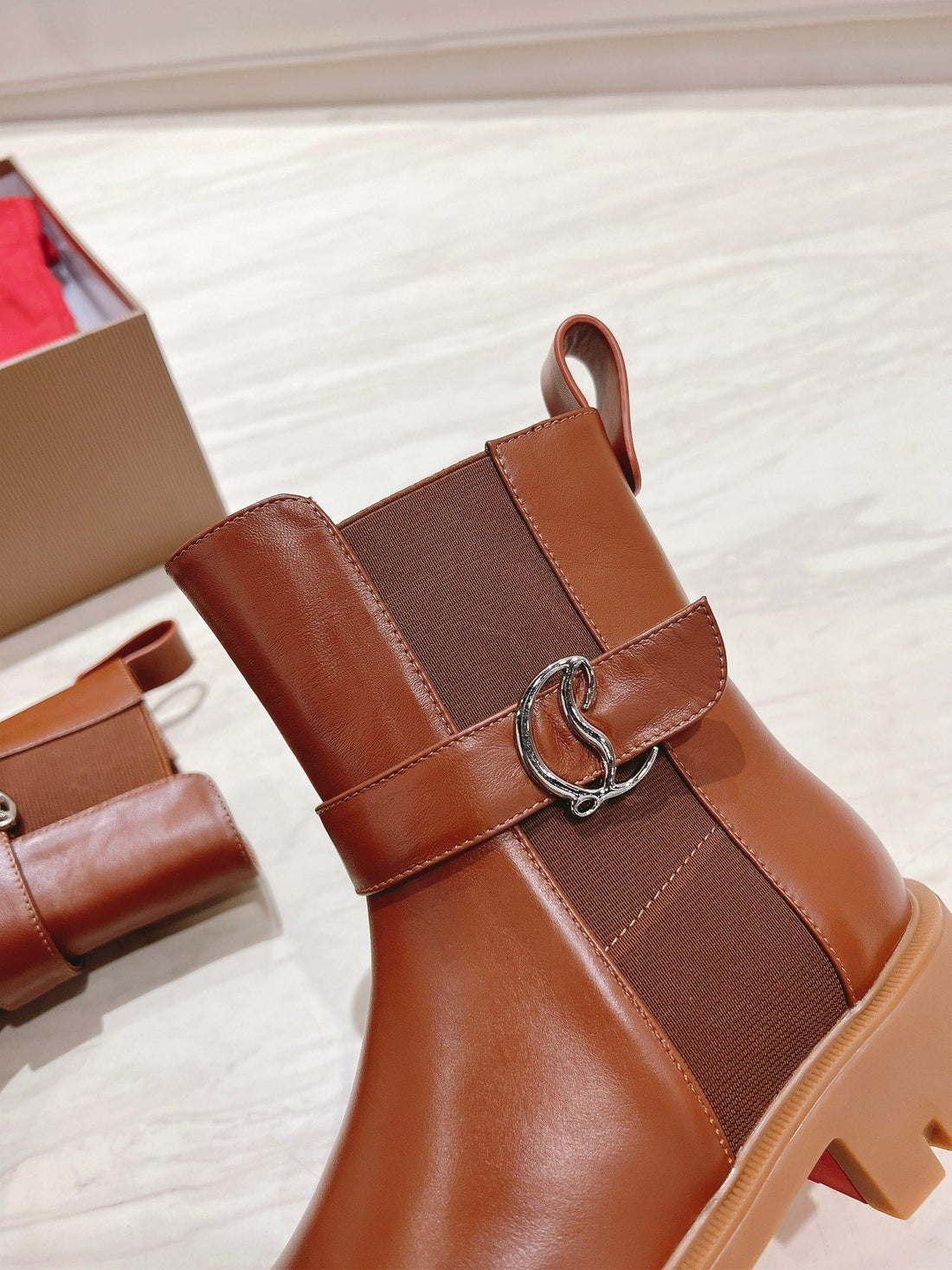 Cl 25C Chelsea Booty Lug Chocolate Calf Leather 167687