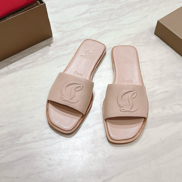 Cl 25 Slippers Nude Top Layer High Gloss Calfskin 307500