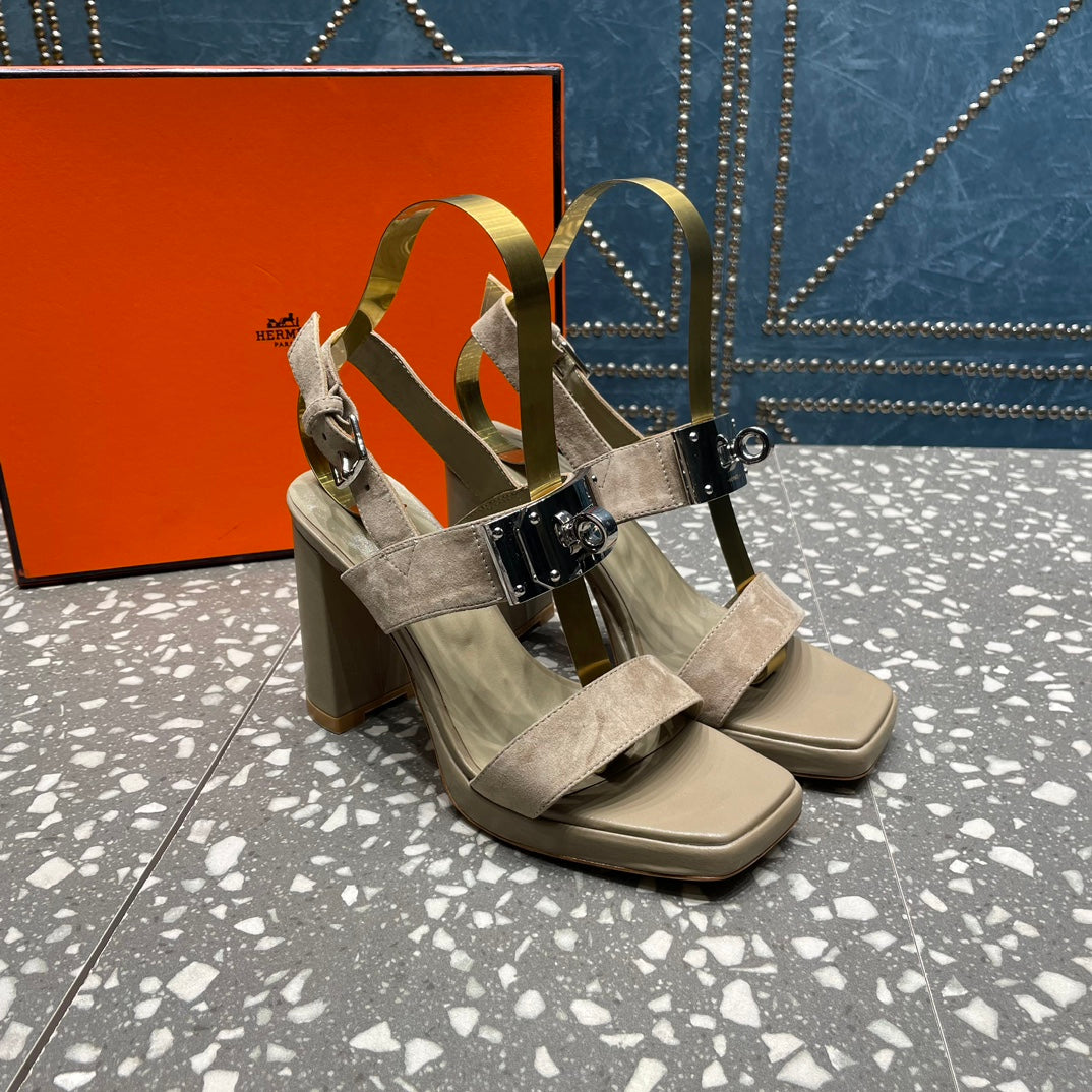 Ilona Sandal 95 Light Gray Suede
