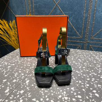 Ilona Sandal 95 Dark Green Suede