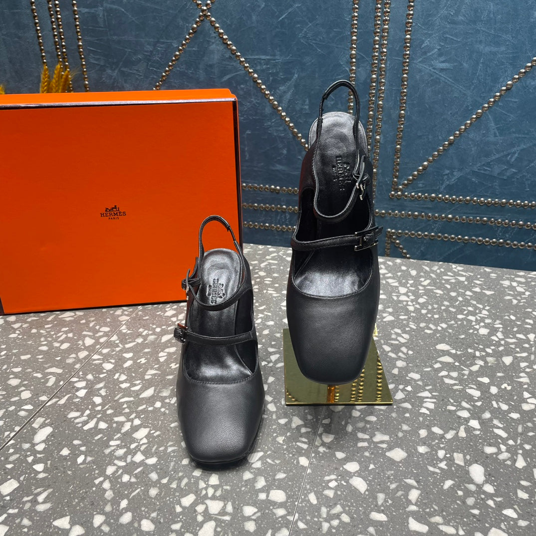 Hm Jackie 80 Pump Black Cowhide 962919