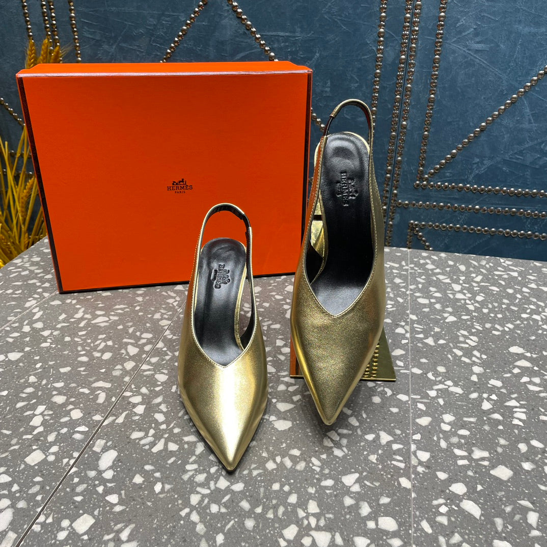 Hm Intime 70 Pump Gold Lambskin 962933