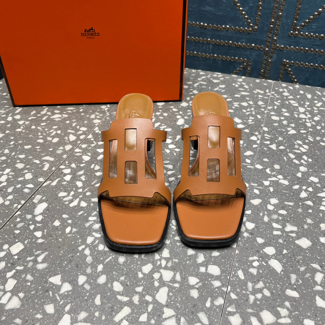Hm Lzzy 50 Sandal Brown Orange Lambskin 962947