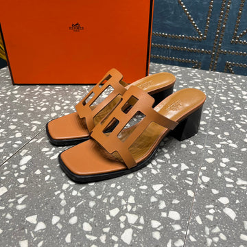 Hm Lzzy 50 Sandal Brown Orange Lambskin 962947