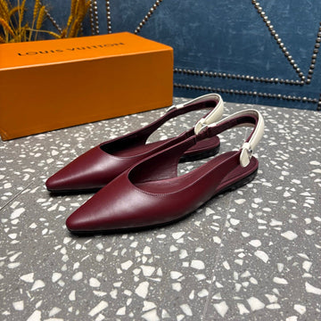 Hm Slingback Flats Red Cowhide 350959