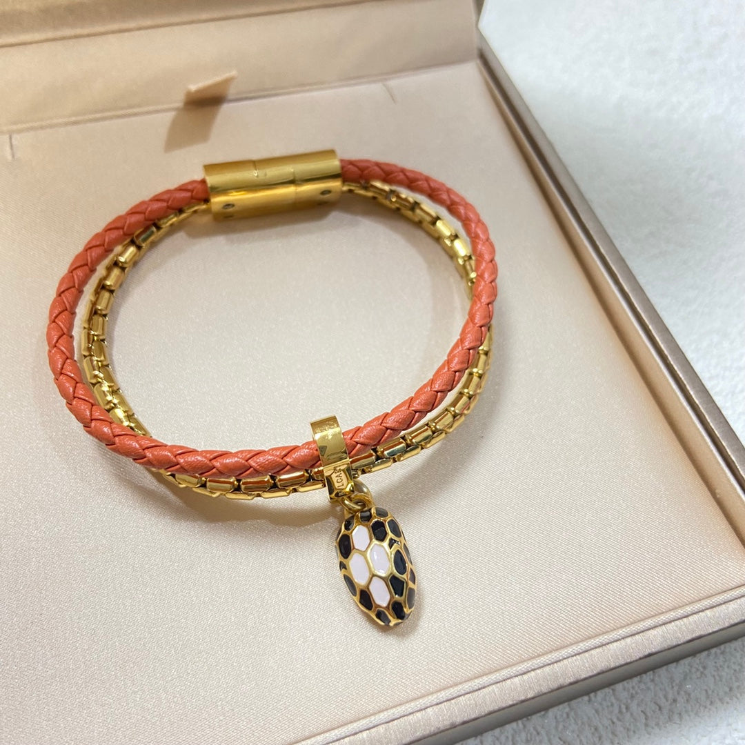 Bvl Snaker Leather Cord Bracelet