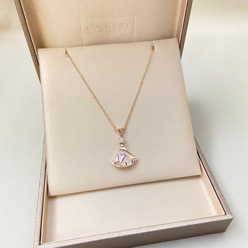Bvl Camouflage Necklace White Mop Diamond Pink Gold