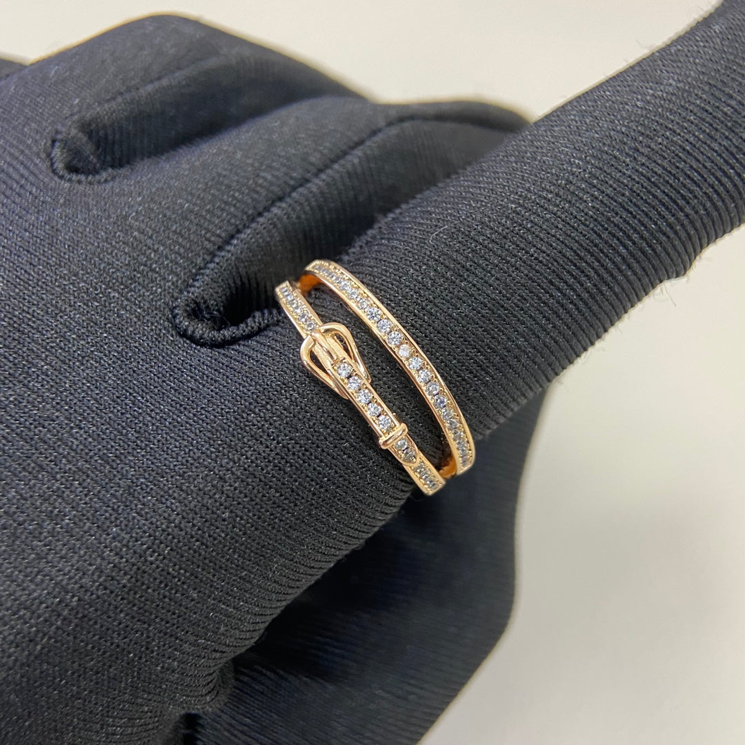 Hm Buckle Diamond 2 Ring