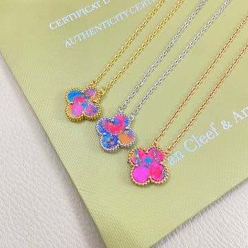 Vca Clover Vintage Pink Mop Necklace