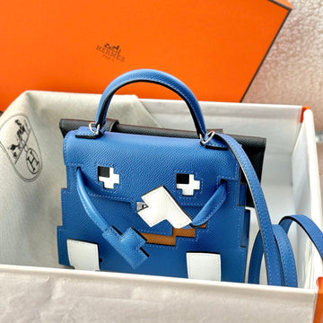 HM Kelly Doll Bag 18CM Dark Blue Epsomleather 284587