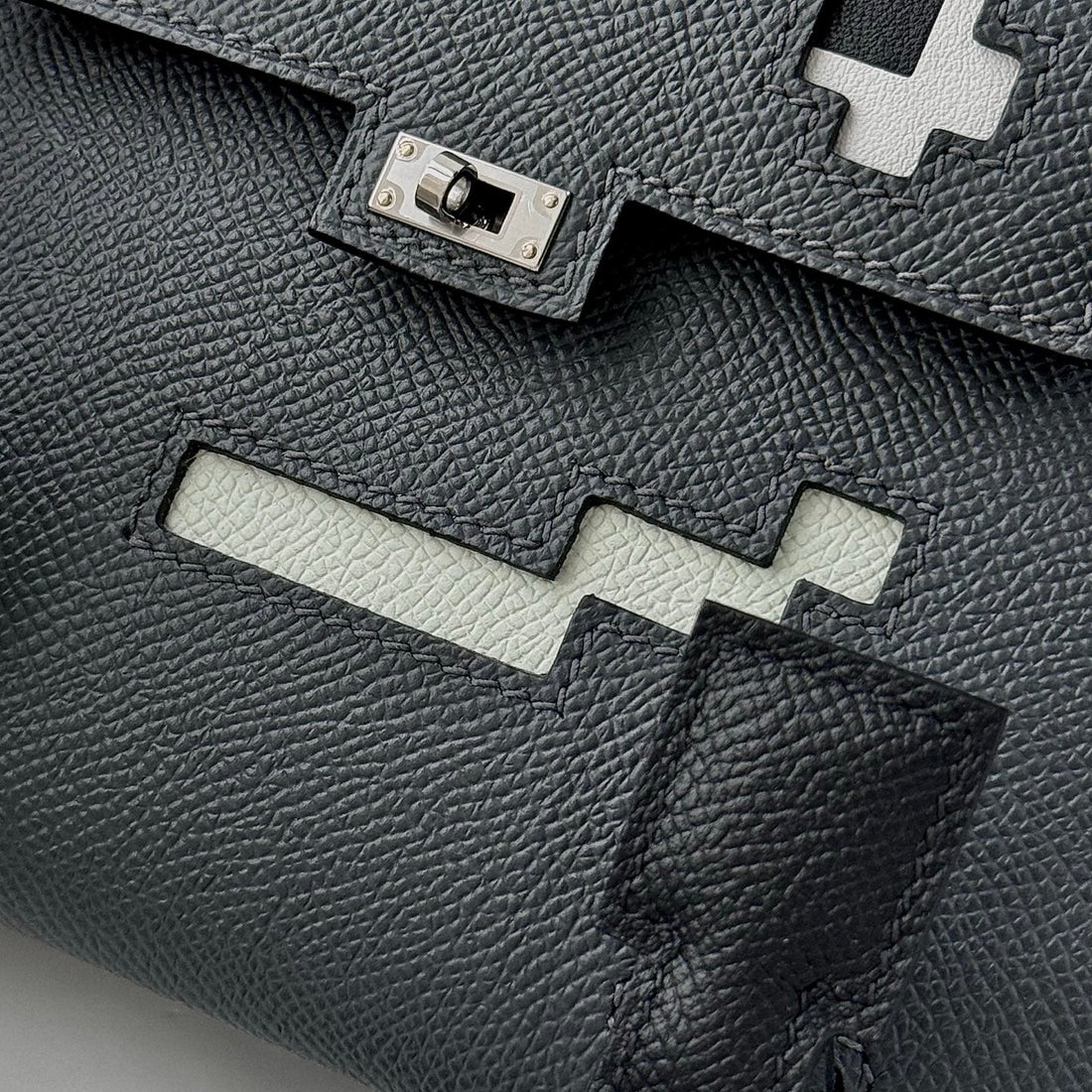 HM Kelly Doll Bag 18CM Fog Gray Epsom Leather 284592