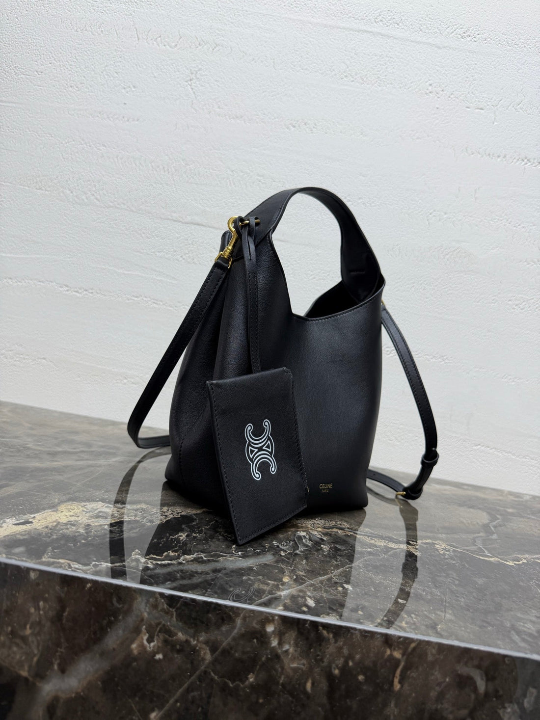 Cl Small Hobo Black Supple Smooth Calfskin