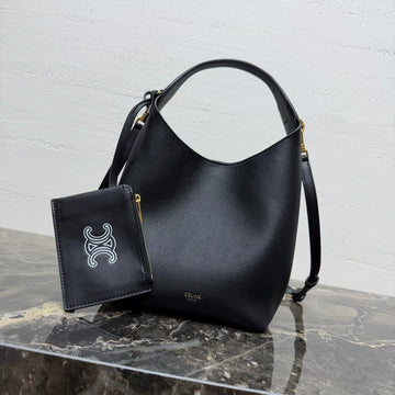 Cl Small Hobo Black Supple Smooth Calfskin