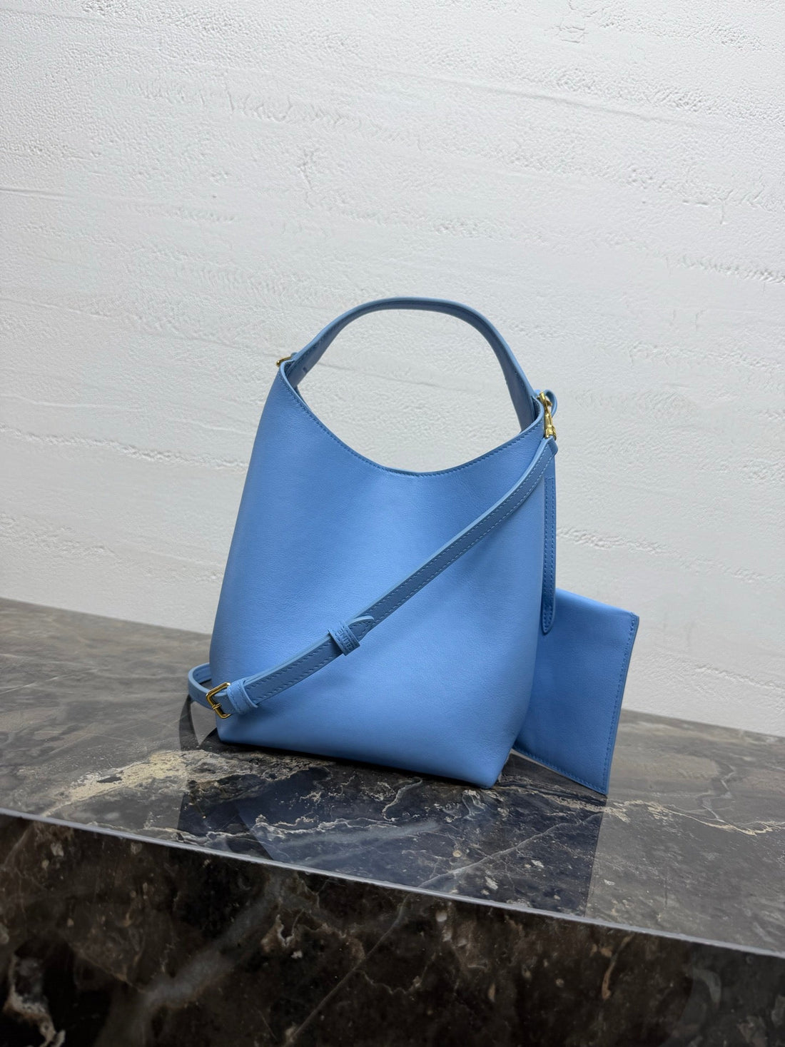 Cl Small Hobo Blue Supple Smooth Calfskin
