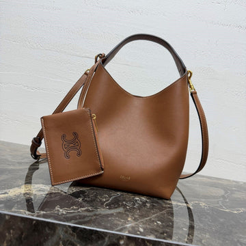 Cl Small Hobo Brown Supple Smooth Calfskin