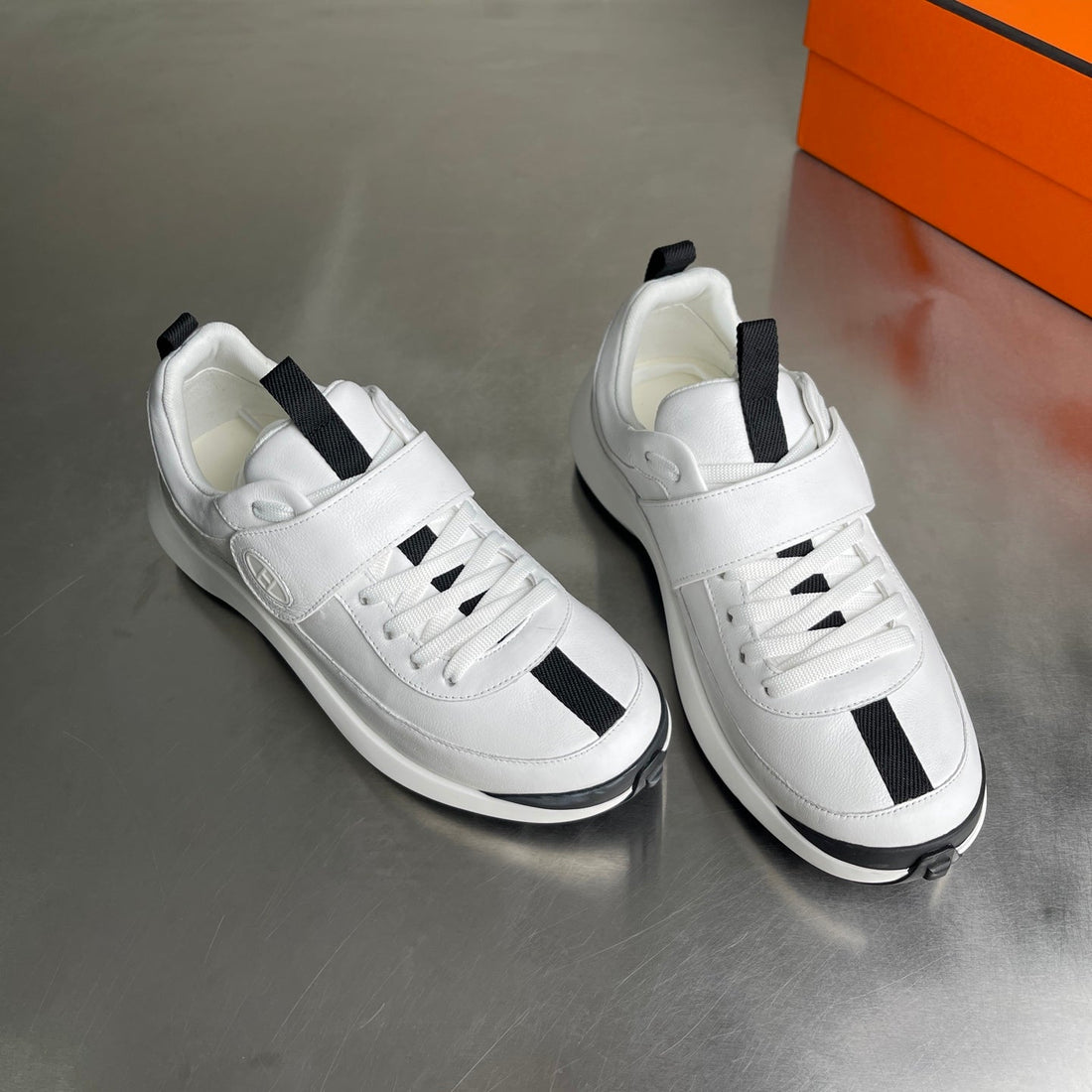 Hm Men's Loop Sneaker White Calfskin 741463