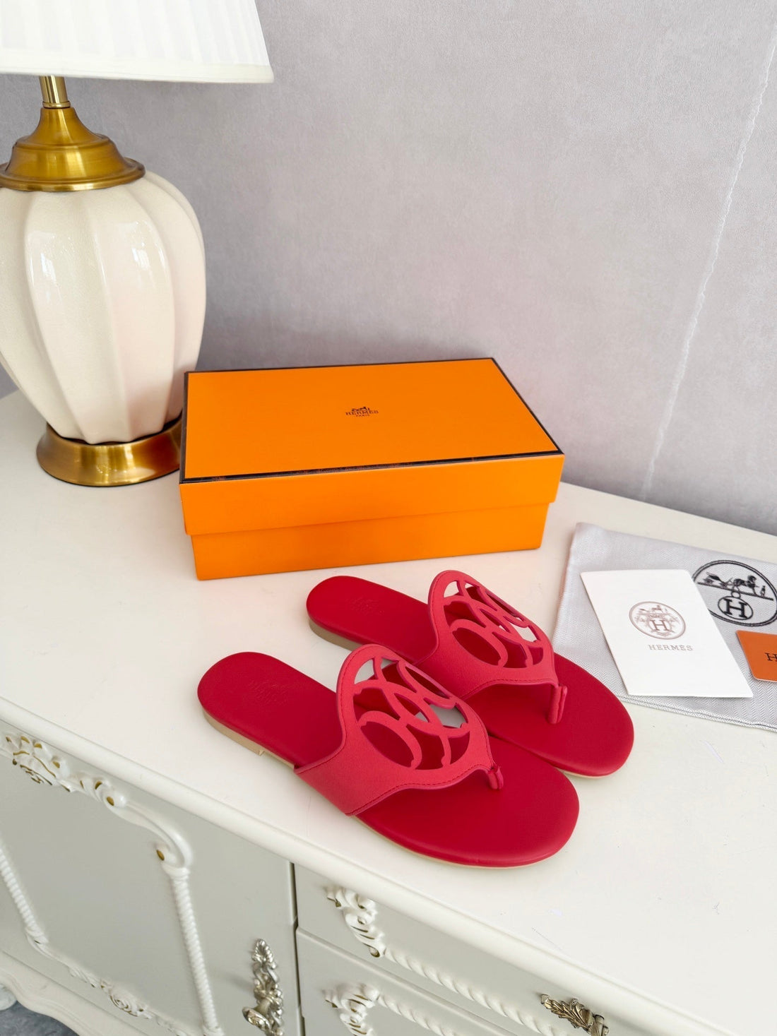 Hm Mage Sandal Red Lambskin 605907