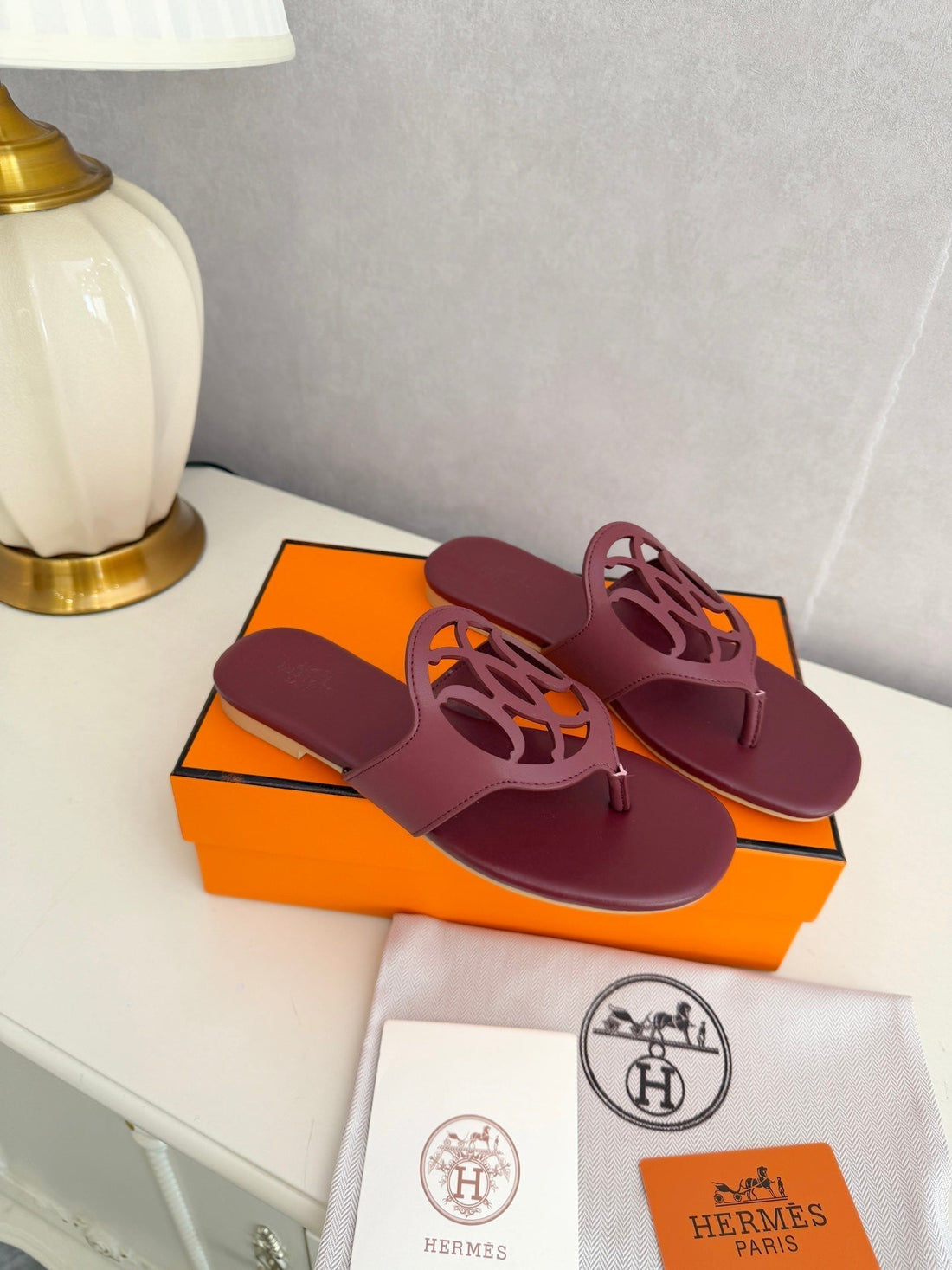 Hm Mage Sandal Burgundy Lambskin 605909