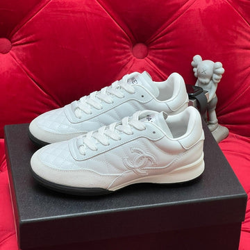 CC Low Sneaker White Quilted Calfskin