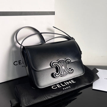 Teen Triomphe 18 All Black Calfskin Gold Hardware