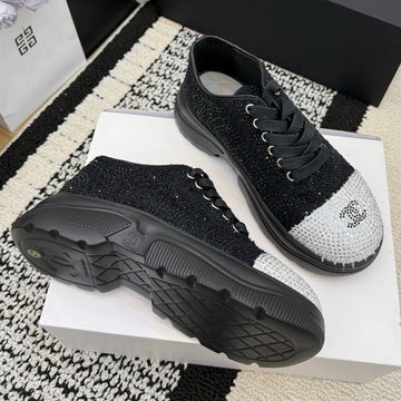 CC 26 Crystal-Embellished Sneaker Black Leather 588796