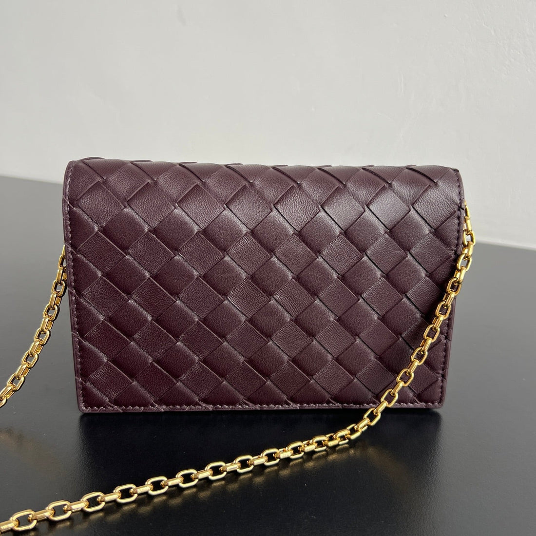 Bv 26S Andiamo Pouch Coffee Intrecciato Leather 291436