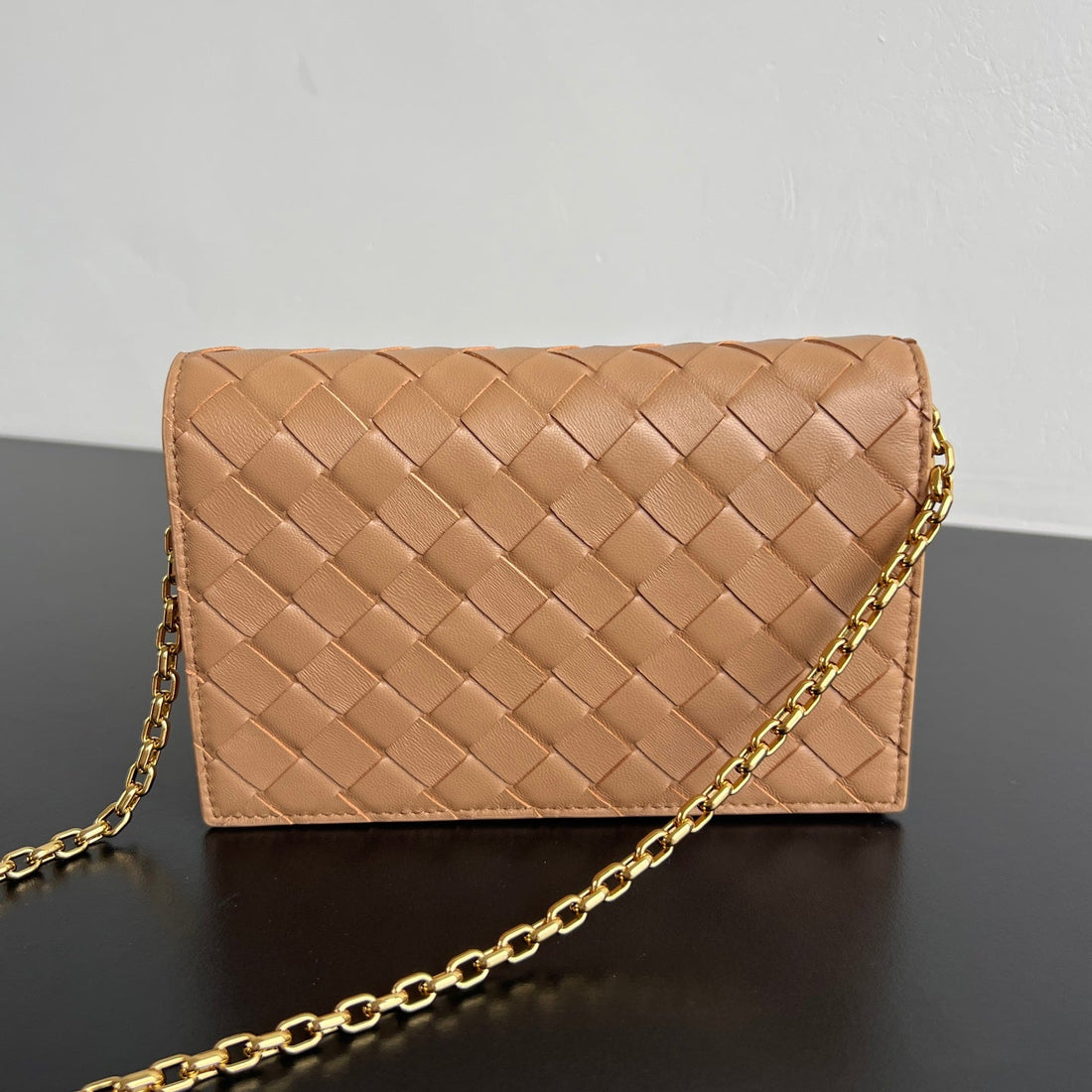 Bv 26S Andiamo Pouch Beige Intrecciato Leather 291438