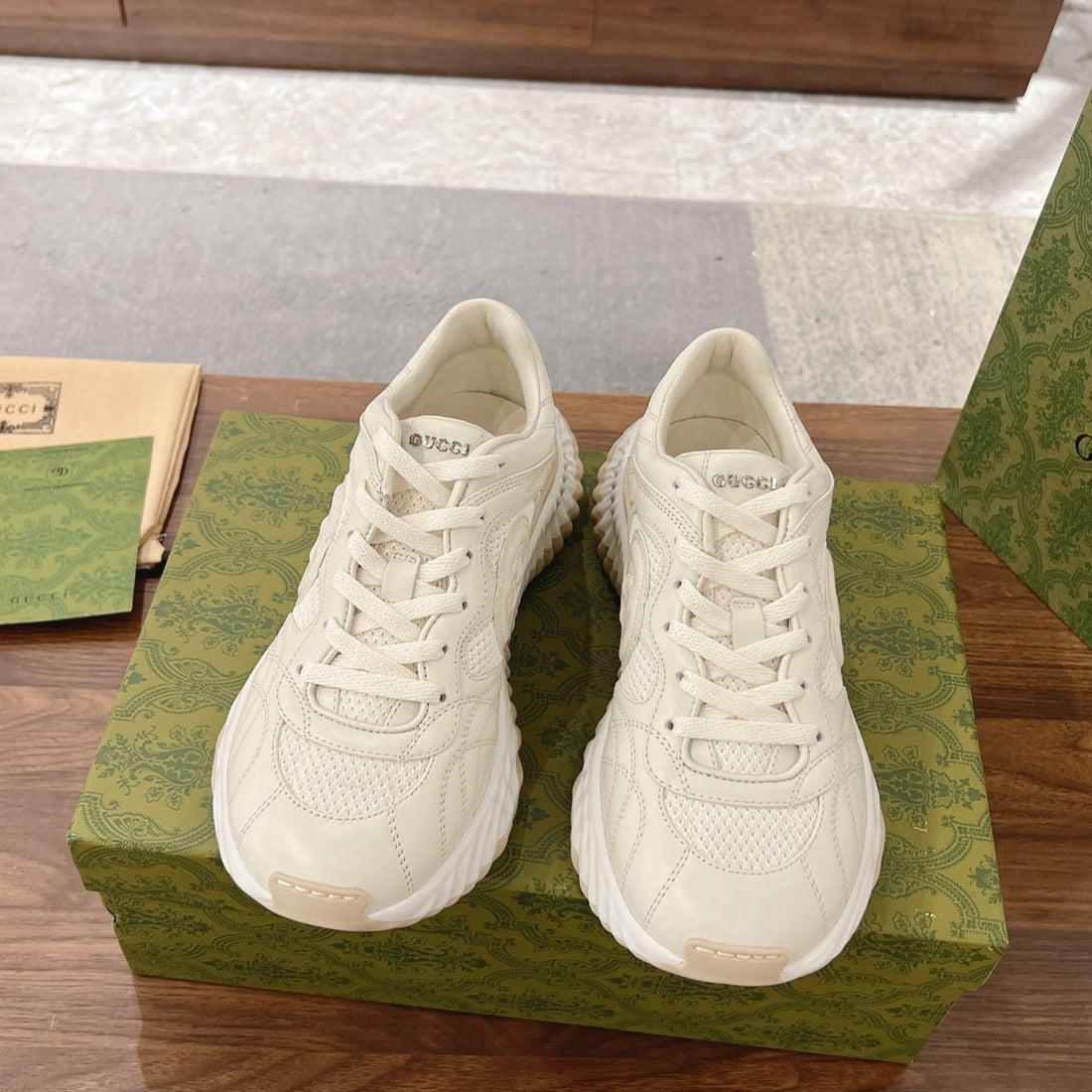 GG Ripple Sneaker Cream