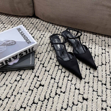 Pra Satin Slingback Pumps Black