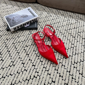 Pra Satin Slingback Pumps Crimson