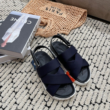 Electric Sandal Black Mix Charcoal Black Calfskin