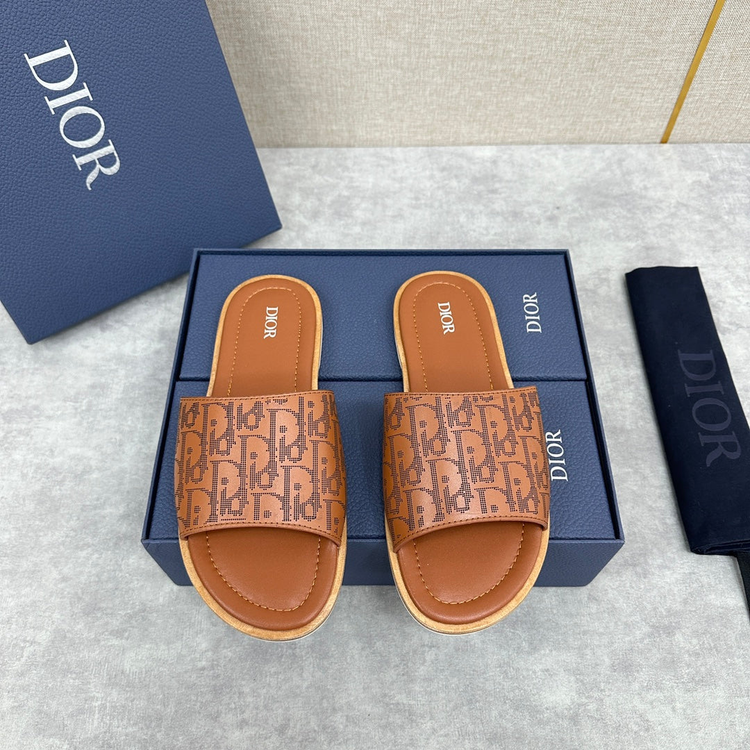 CD Slide Sandal Cider Calfskin