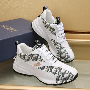 CD Line Sneaker White And Charcoal Calfskin