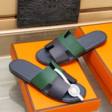 Hm Izmir Sandal Black And Dark Green Lambskin