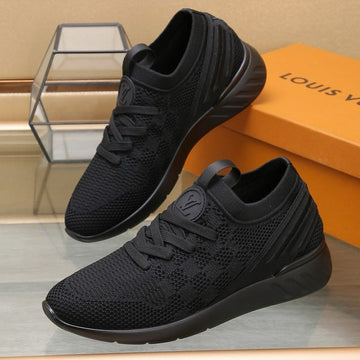 LV Sneakers In Black Mesh Fabric