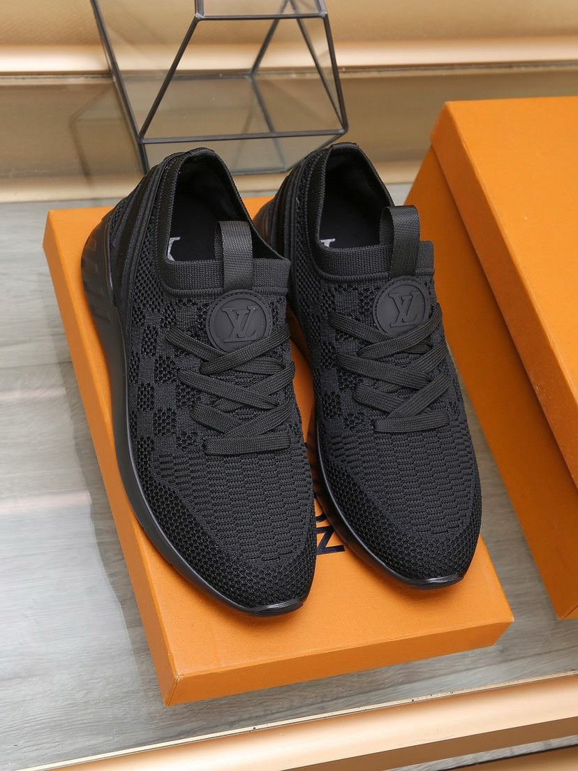 LV Sneakers In Black Mesh Fabric