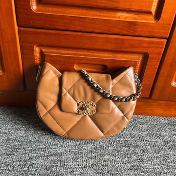 Hobo Bag 23 In Bronze Brown Lambskin Gold Mix Silver Hardware