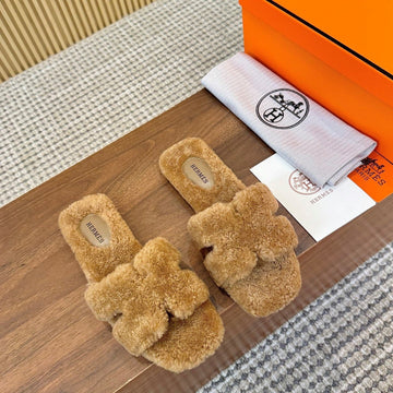 Hm Oran Sandal Brown Caramel Wool 543690